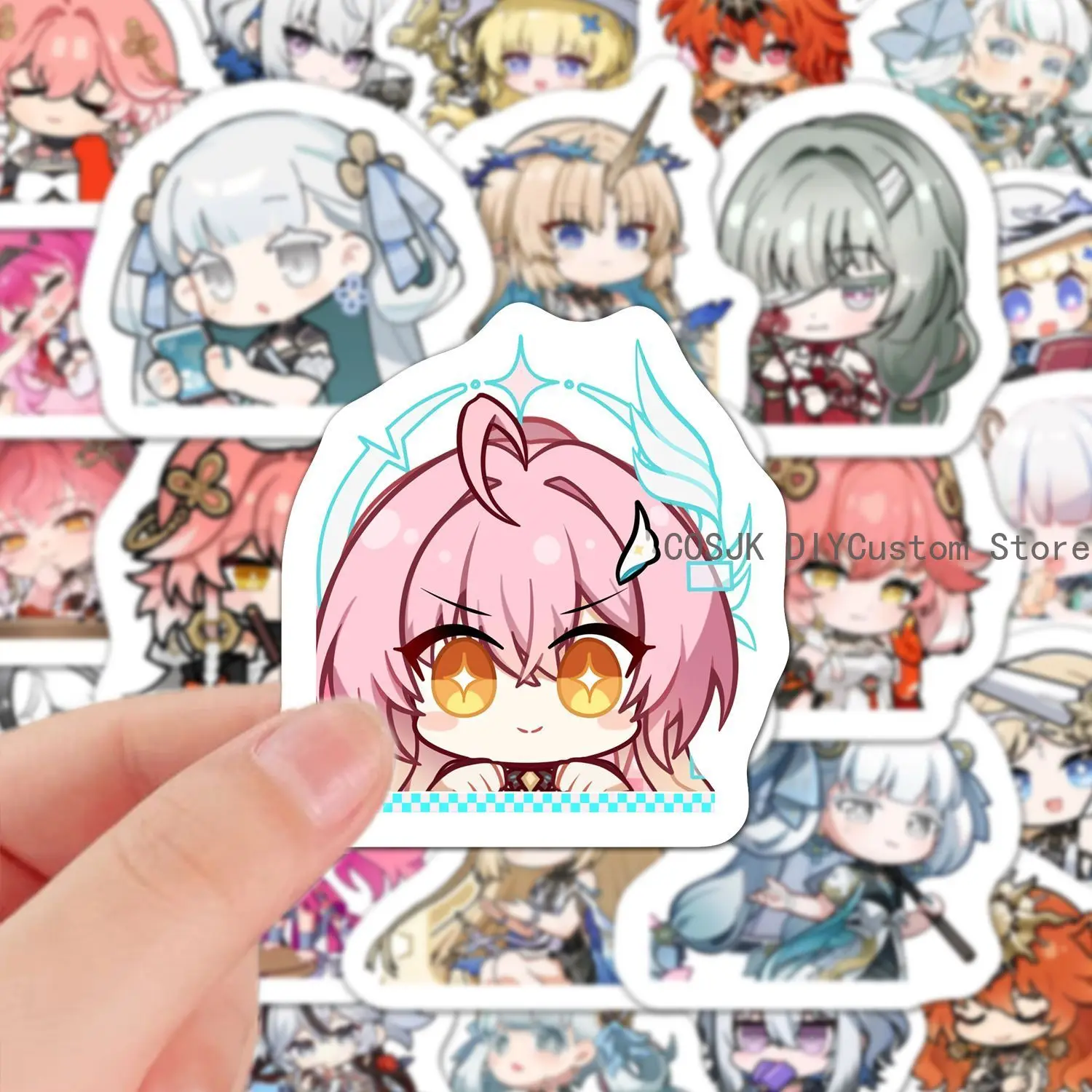 60Pcs Game Aemeath Wuthering Waves Q-version Anime Stickers Laptop Phone Suitcase Notebook Label Stationery Sticker Student Gift view 5