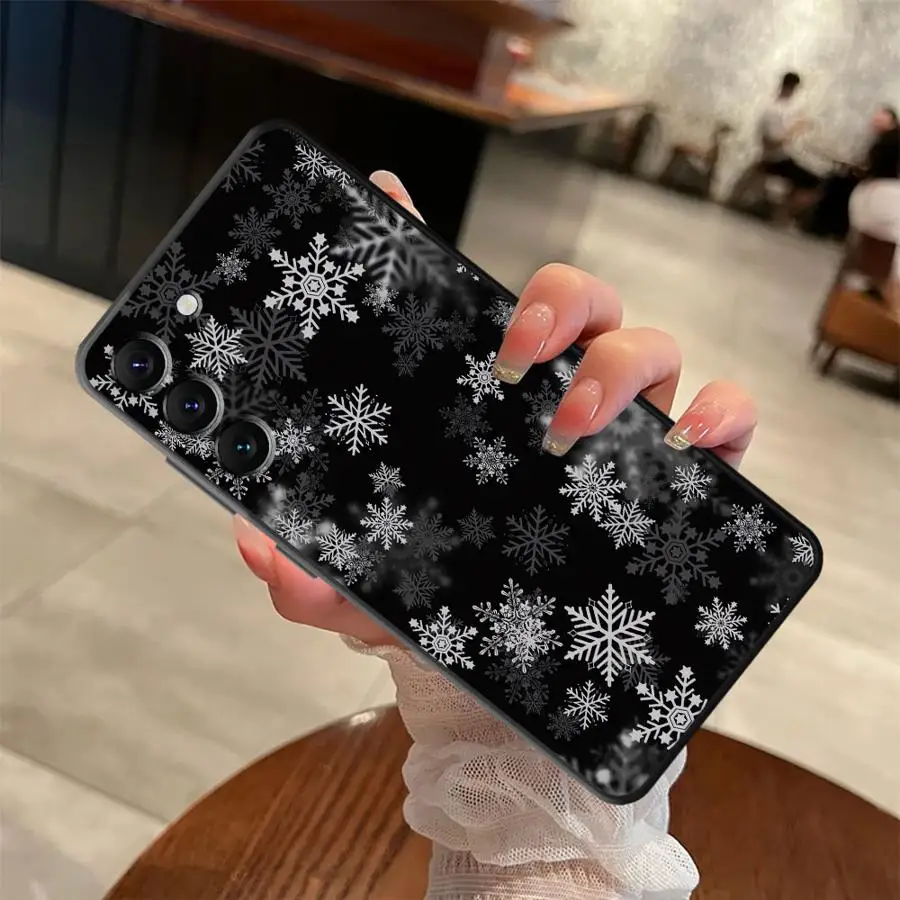 Black Soft Phone Cover Case for Samsung Galaxy A30 A15 A50 A40 A16 A20 A13 A17 A05 A04 A70 A10 A12 A06 Cool Christmas Tree