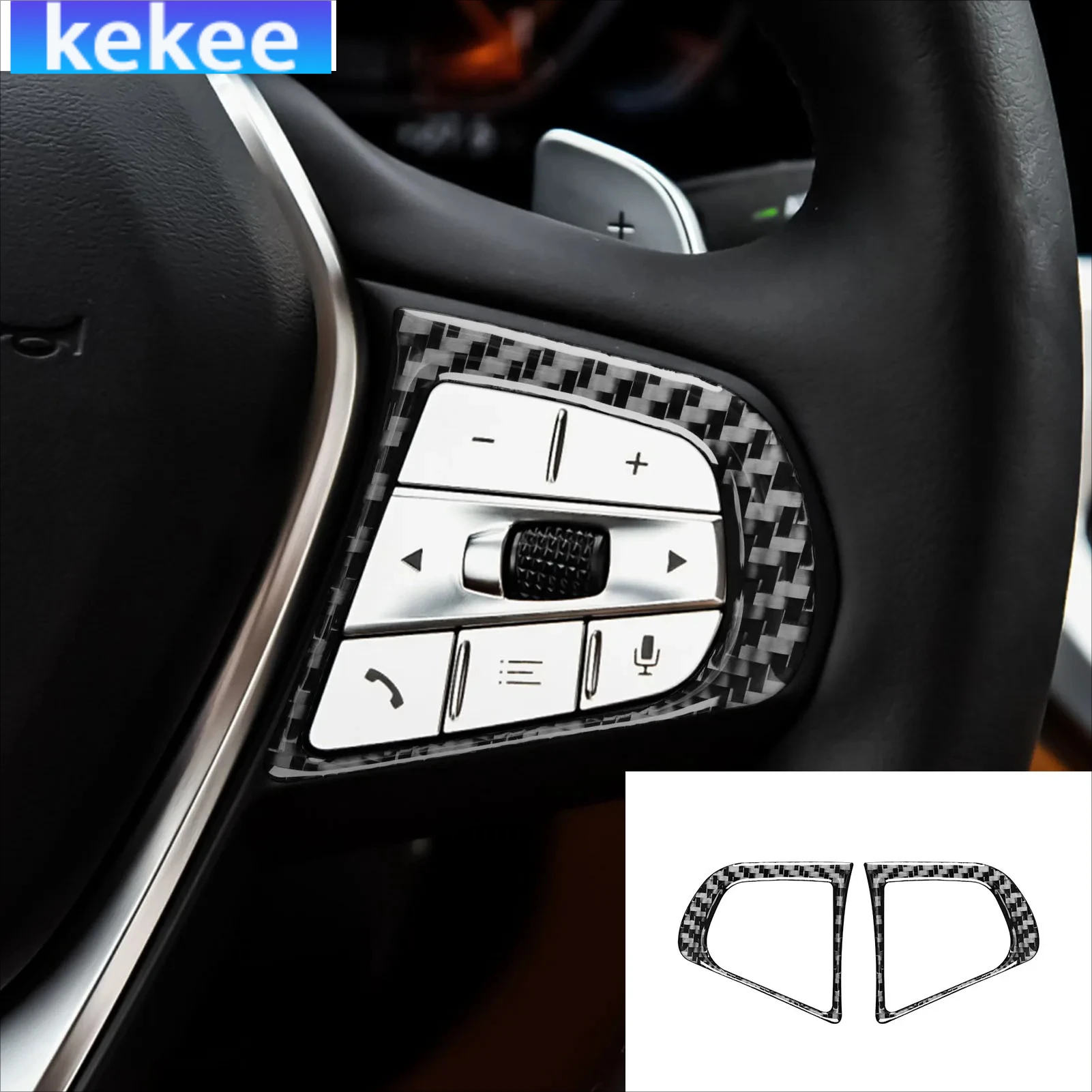 

For BMW 4 Series G22 G23 G26 2021-2024 Carbon Fiber Driver Buttons Frame Interior Car Accessories Cover Soft Stickers Auto Trim