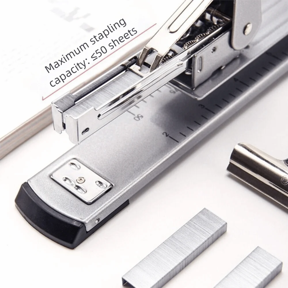 20 Sheet Capacity Long Reach Stapler Metal Body Labor-saving Long Arm Stapler Educational Effortless Paper Stapler For Booklet