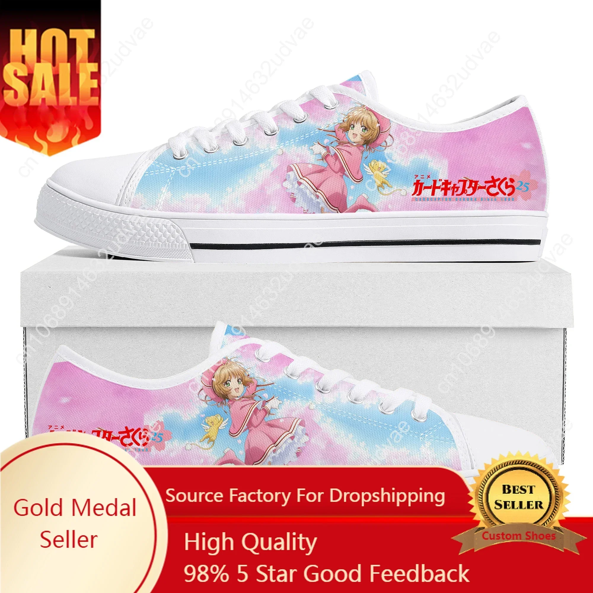 

Cardcaptor Sakura Kinomoto Low Top Sneakers Mens Womens High Quality Canvas Sneaker Couple Shoes Custom Casual Shoe
