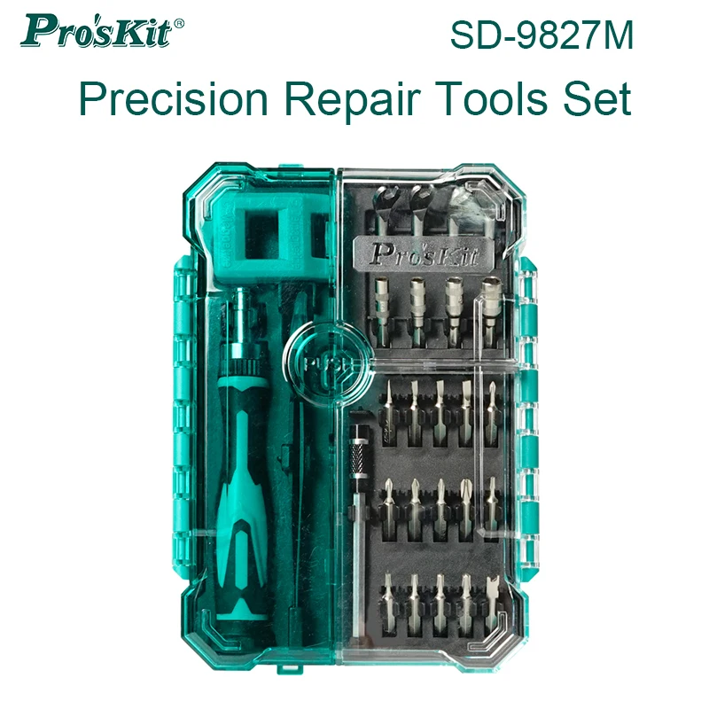 Pro'sKit SD-9827M 27 in 1 Precision Screwdriver Set Repair Kit for Laptop Home Appliance Electronic Electrical Maintenance