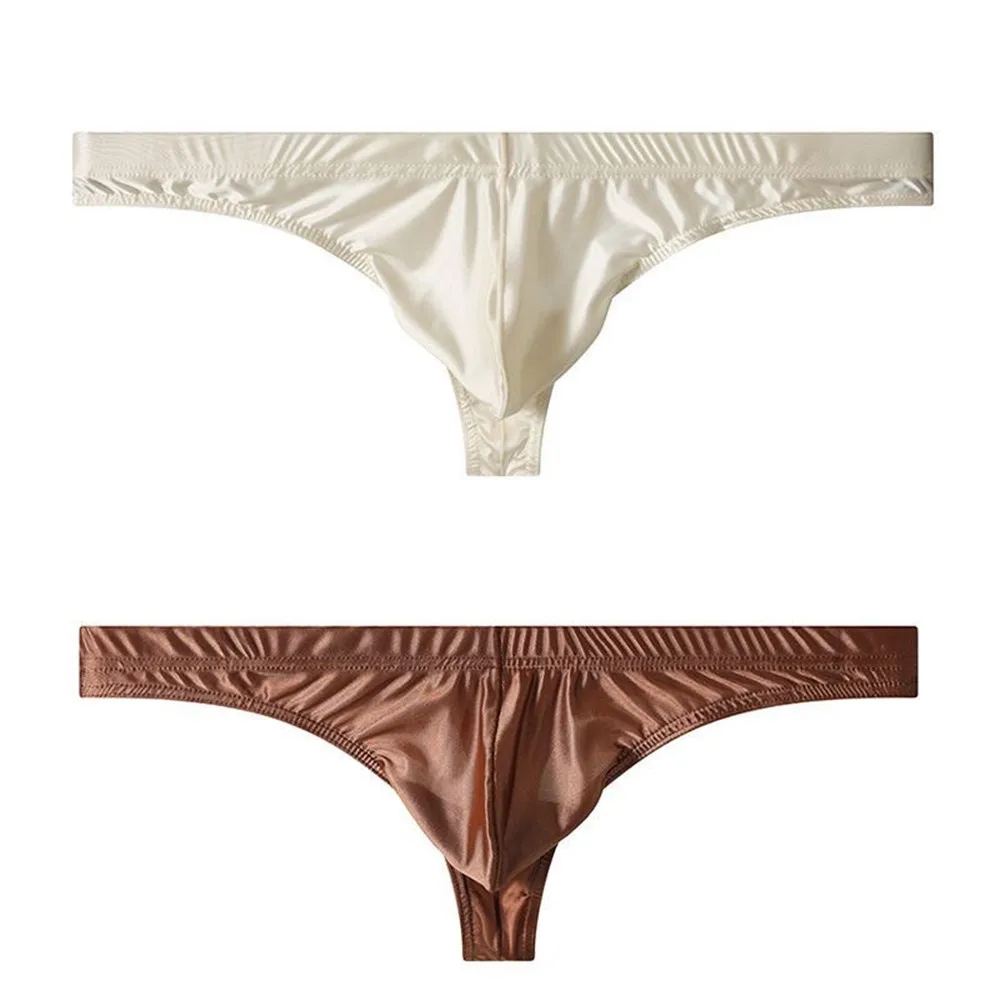 

Sexy Man Underwear G-string Glossy Ice Silk Underwear Thin Breathable Underpant T-back Panties Thongs Male Low-rise Thongs Bikin