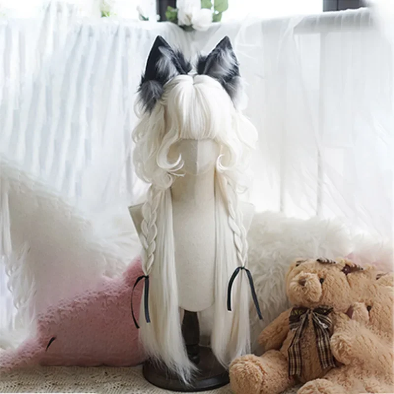 Парик для косплея Лолиты на Хэллоуин, кремовый белый синтетический длинный прямой парик, аниме Coser, милый парик высокого качества для девочек, повседневная вечеринка