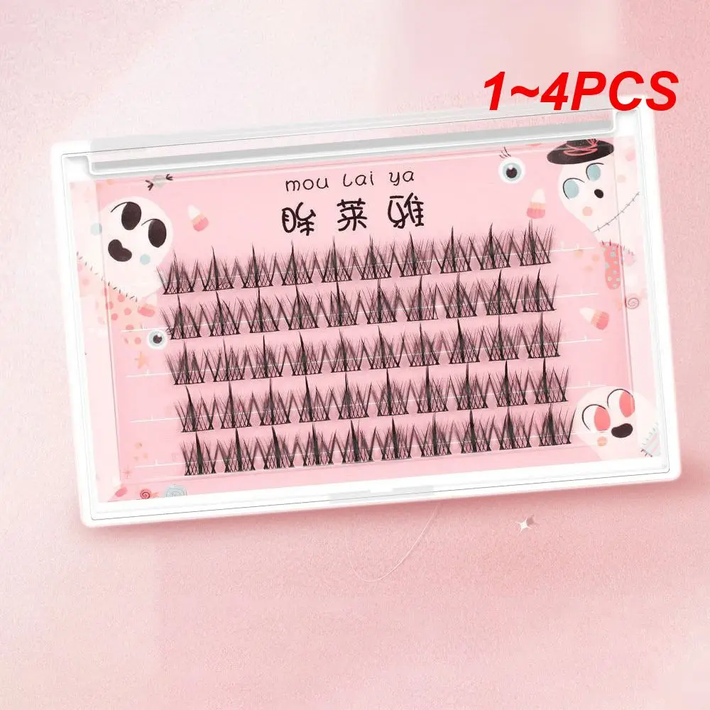 1~4PCS Thick False Eyelashes No Makeup No Feeling To Wear Planting False Eyelashes Not Easy To Scatter 3d False Eyelashes Curly