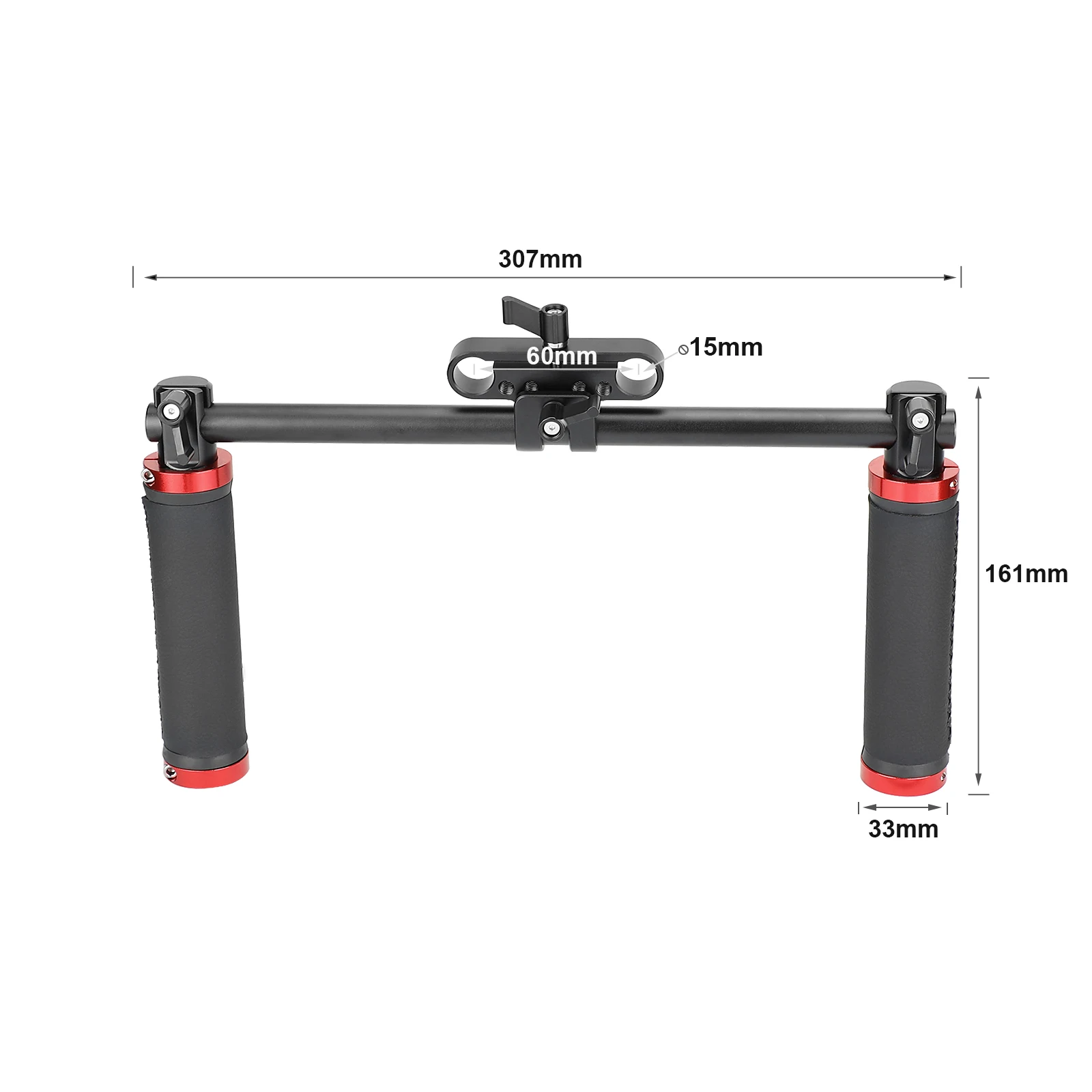 SZRIG manopole per manubrio anteriore morsetto per manubrio con morsetto per asta da 15mm per sistema di supporto per asta da 15mm Rig per spalla