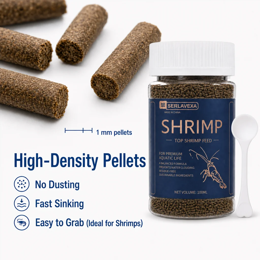 Nutritious Shrimp&Crayfish Feed – Sinking, No Water Pollution,For All Aquarium Pets,Comes With Feeding Spoon, Healthy & Balanced
