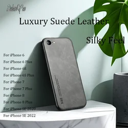 DECLAREYAO Ultra Slim Hard Cover For Apple iPhone 7 8 Plus SE 3 2 2022 2020 SE3 Case Luxury Suede Leather Magnet Silicone Frame