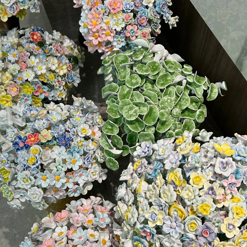 

Ceramic Flower Hand Pinch Ceramic Eternal Flower Home Decoration Ceramic Craft Rose Peony Artificial Flower