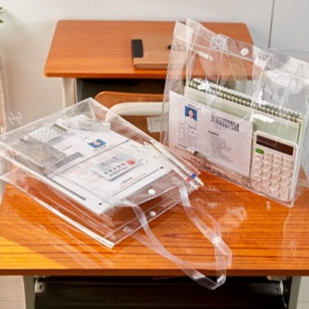 New Large Capacity Tutoring Bag Transparent Portable Handbag PVC Tote Boys Girls