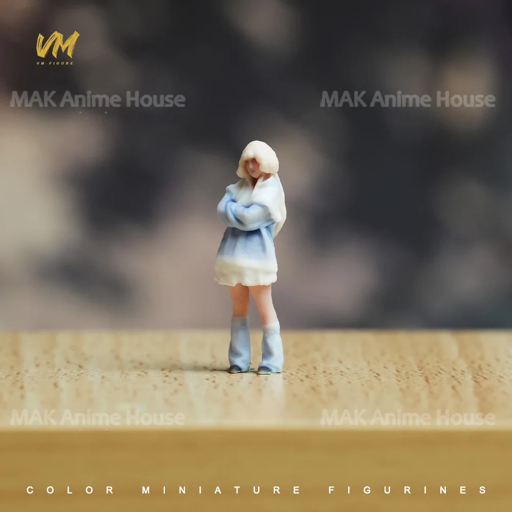 1/87 1/64 1/43 1/24 1/18 トレンディな男性バリスタ キュートなロリ巻き毛の男性修理工 3Dプリント小道具 フィギュア モデル シーン ドール おもちゃ