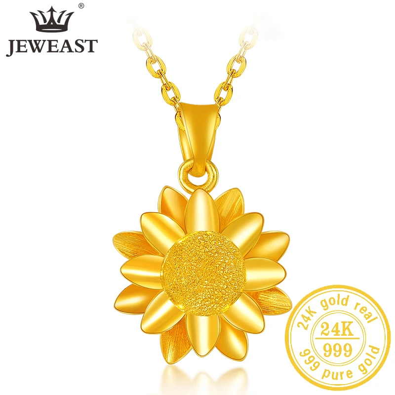 JLZB 24K Pure Gold Pendant Real AU 999 Solid Gold Charm Lucy Bead Beautiful  Trendy Classic Party Fine Jewelry Hot Sell New 2023