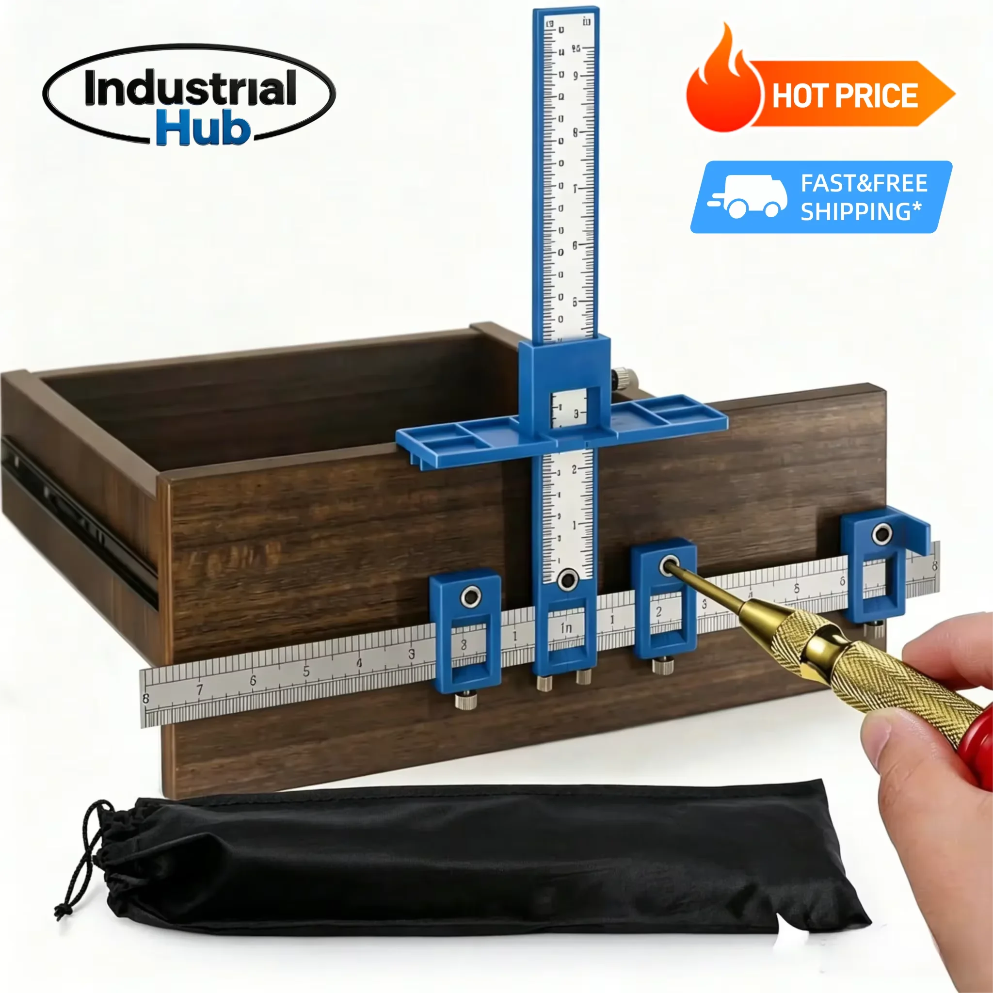 

New Adjustable Cabinet Hardware Jig Tool - Alignment & Positioning for Precise Drilling,Dowelling and Installation