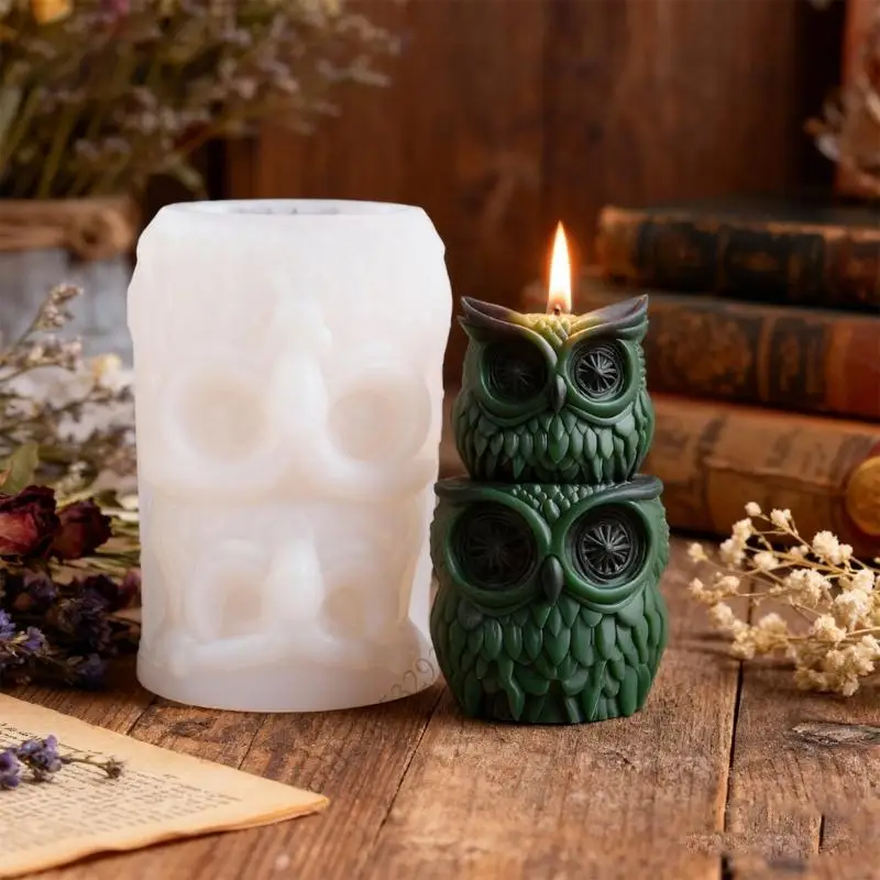 K43D سيليكون قوالب صنع الشموع، طبقة البومة الايبوكسي الراتنج قالب الصب الروائح شمعة الصابون صنع المنزل الفن الحرفية الديكورات