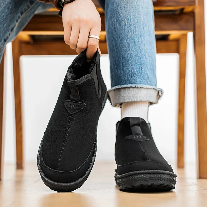 Fipatbu أحذية قطنية عالية الجودة شتوية بالإضافة إلى أحذية الثلوج المخملية سميكة ودافئة عصرية مريحة ومتعددة الاستخدامات أحذية رجالي #5