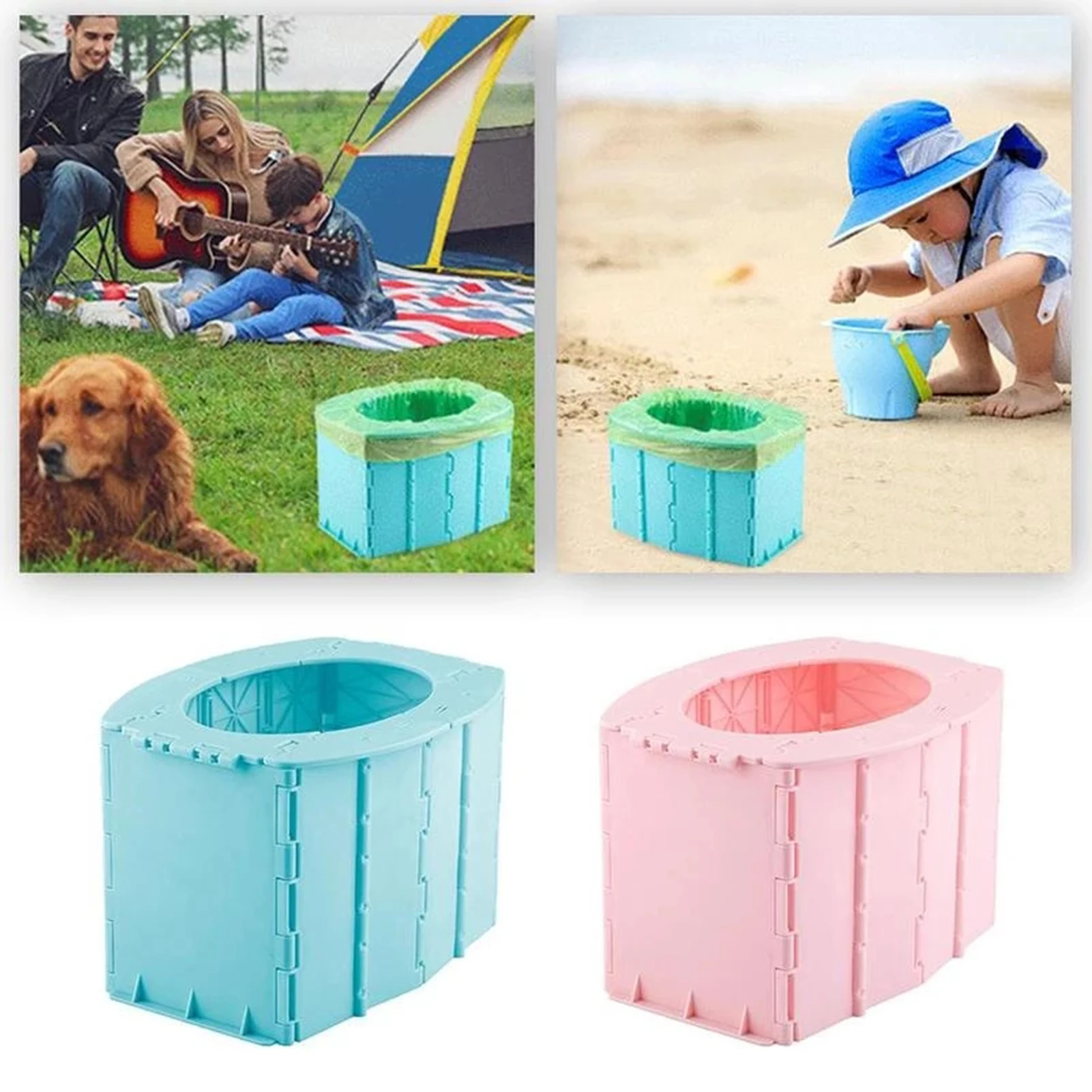 Portable Folding Toilet For Women Men Keep The Environment Clean For Kids Children Camping Hiking Travel