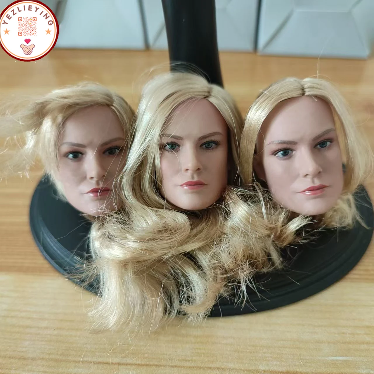 In Store 1/6 Scale Brie Larson Female Head Sculpt Blonde Hair for 12''Action Figure Body DIY Toys Gifts MC002