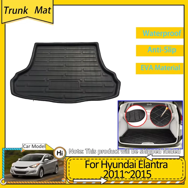 For Hyundai Elantra Avante MD i35 2011 2012 2013 2014 2015 Accsesories Car Rear Trunk Mat Boot Cargo Cover EVA Waterproof Carpet