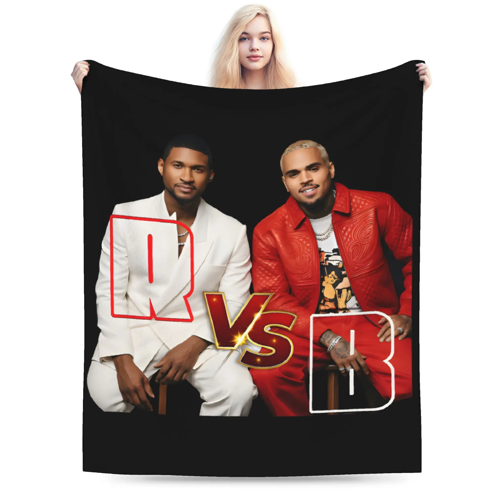 Chris Brown And Usher The Rb Tour Blankets  Raymond And Brown Warm Soft Pattern Plush Throw Blanket For Kids Couch Bed Cover