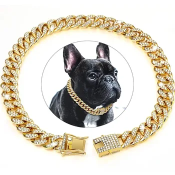 Luxury Gold Chain Dog Collar 1