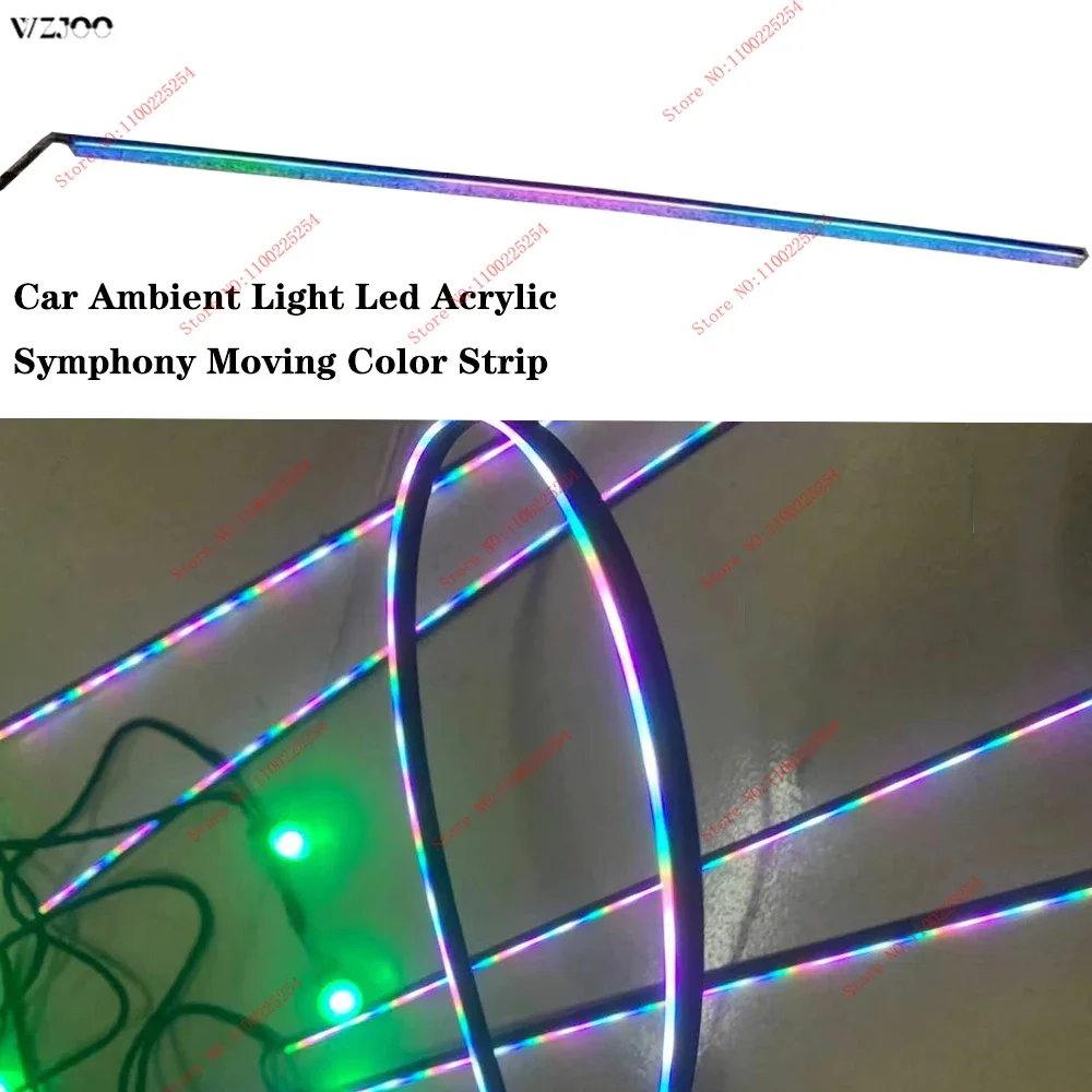 

LED Symphony High Quality Strip Car Interior Ambience Lamp LED 64 Color RGB Symphony Acrylic Optical Fiber Strip