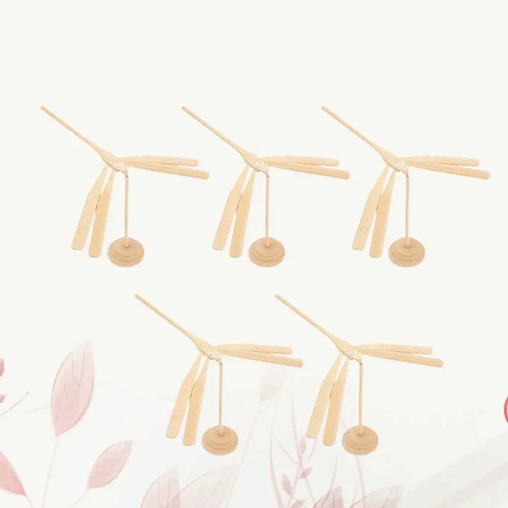 5pcs Handicrafts Durable DIY Balance Toys Creative Ornaments Home Decor Child Wooden Flying Crafts Manual
