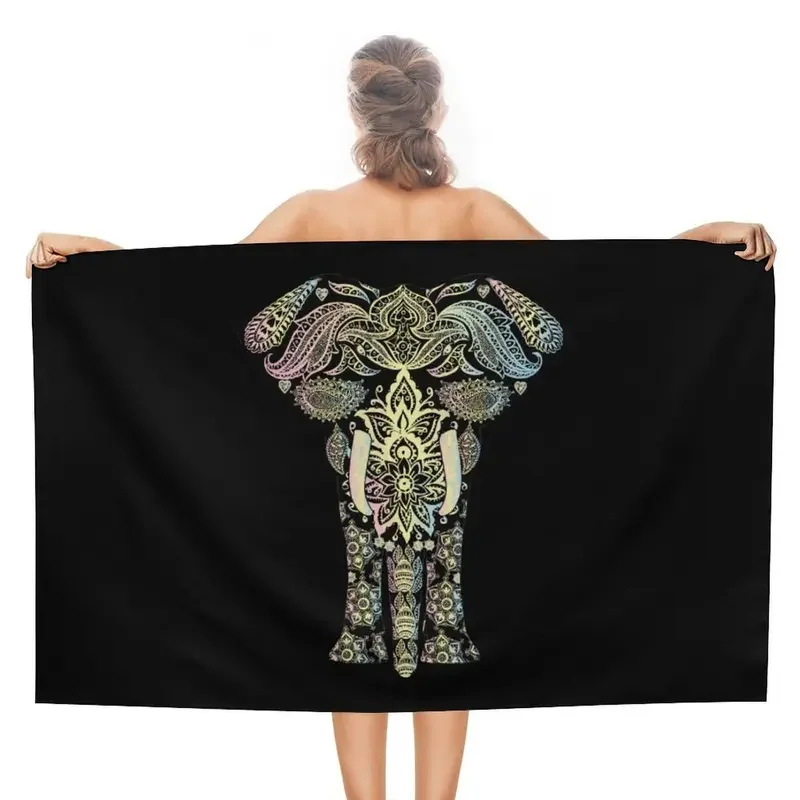 Summer Funny Elephant Bath Towel Lightweight African Wild Animal Beach Towel Travel Swim Pool Yoga Gym Camp Towels for Kid Adult