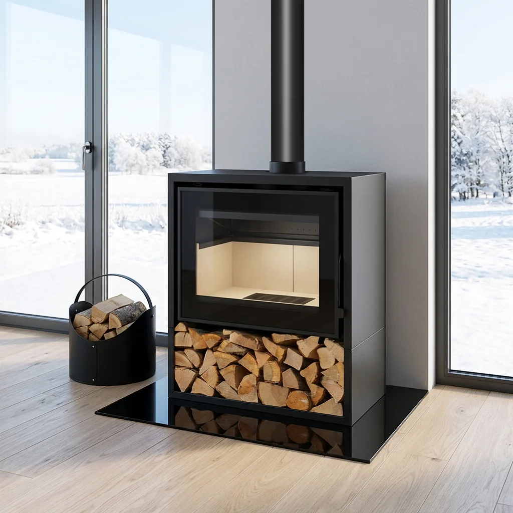 CE ROHS 12kW Morden Style Eco-friendly Stufa A Legna Fireplace Indoor Heating Carbon Steel Wood Burning Stove Wood Stove