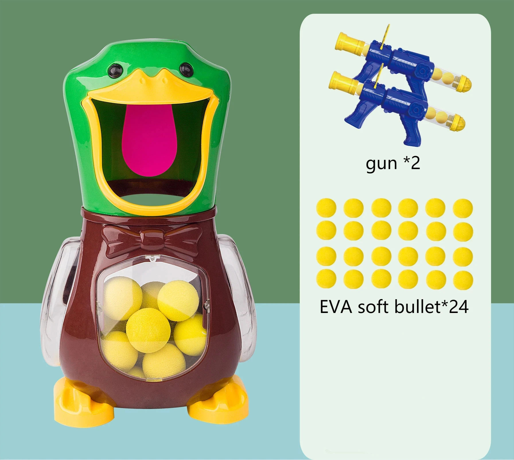 Electronic Scoring Battle Games Duck Toy Parent-Child Interaction Shooting Air-powered Gun Soft Bullet Battle Removable Duck Toy