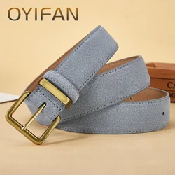 2025 new suede belt, retro style gold buckle belt, women's and men's universal belt, genuine durable belt, needle buckle belt