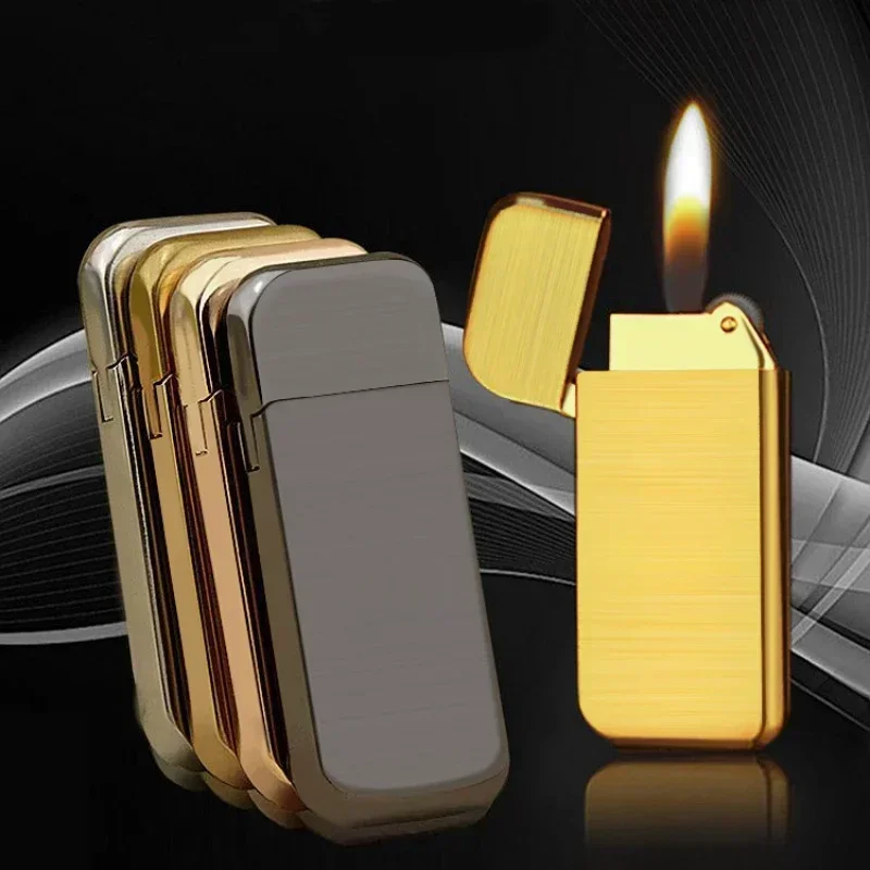 Mini Small Smoking Cigarette Lighter Portable Metal Torch Flame Lighters Butane Gas Lighter Smoke Accessory Grinding Wheel Gift