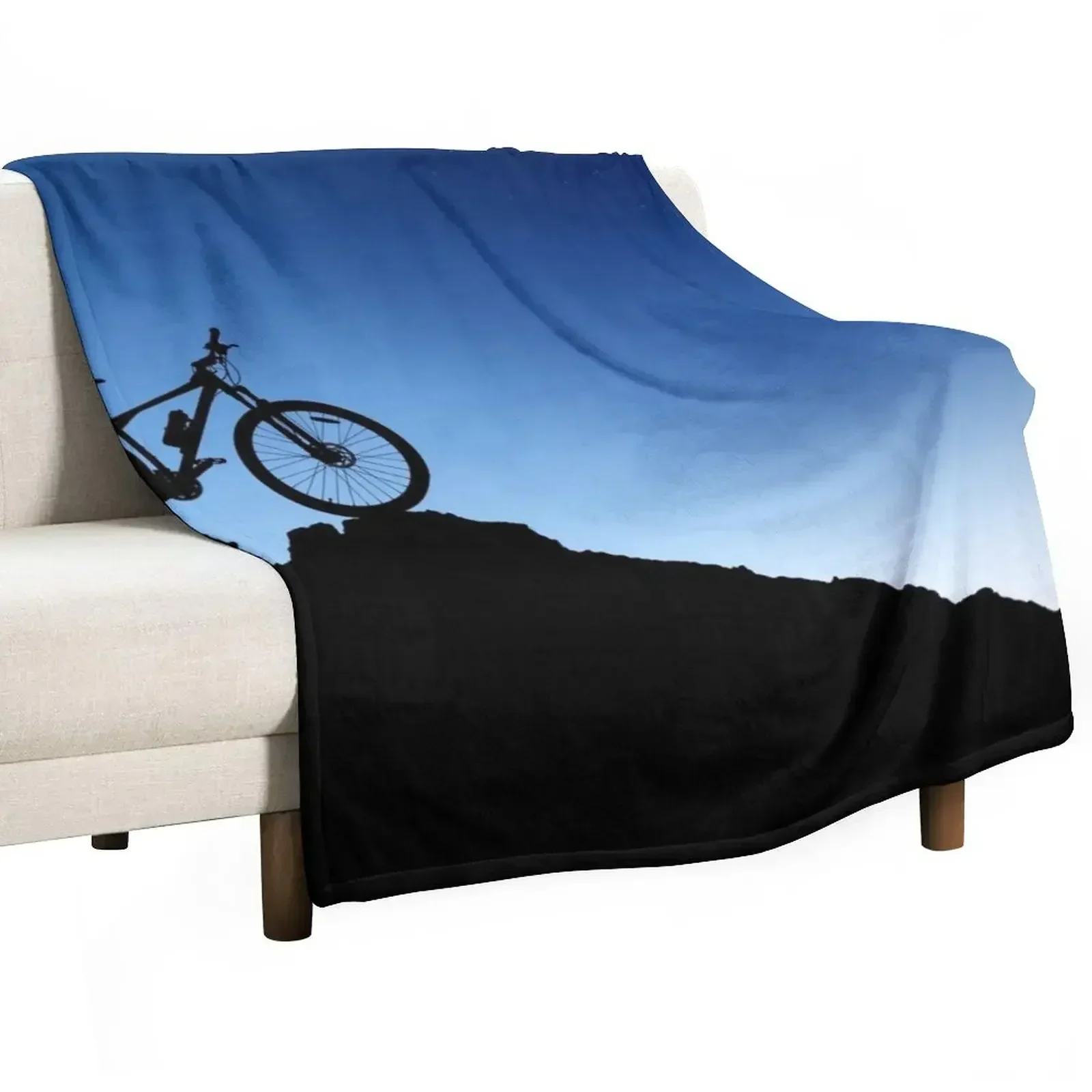 

New Mountain Biking Blue Sky Throw Blanket Kid'S funny gift sofa bed Designers Blankets