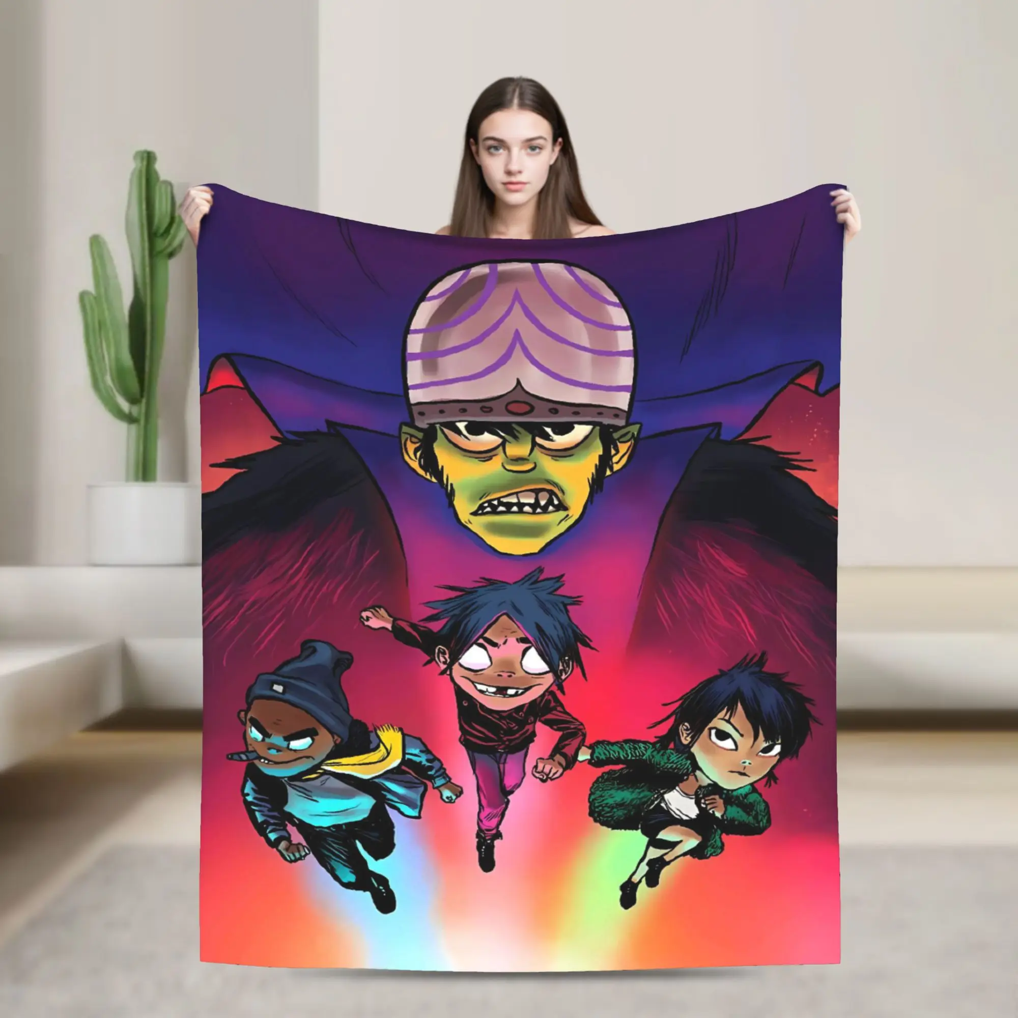 

Фланелевое одеяло Gorillazs, зимнее мягкое теплое постельное белье в стиле рок для детей, домашний декор, модное покрывало, чехол для дивана-кровати