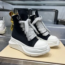 Dekherw Original High Top Ankle Canvas Shoes Men Thick Sole Jumbo Lace Up Women Flats Sneakers Luxury Designer Sneaker Ro Boots