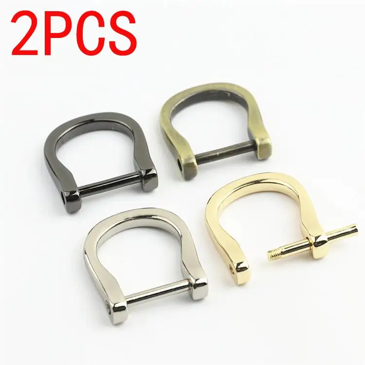 2PCS Metal Detachable Open D Ring Openable Leather Bag Handbag Strap Buckle Keyring Luggage D Ring Buckle Snap Clasp Clip Hook