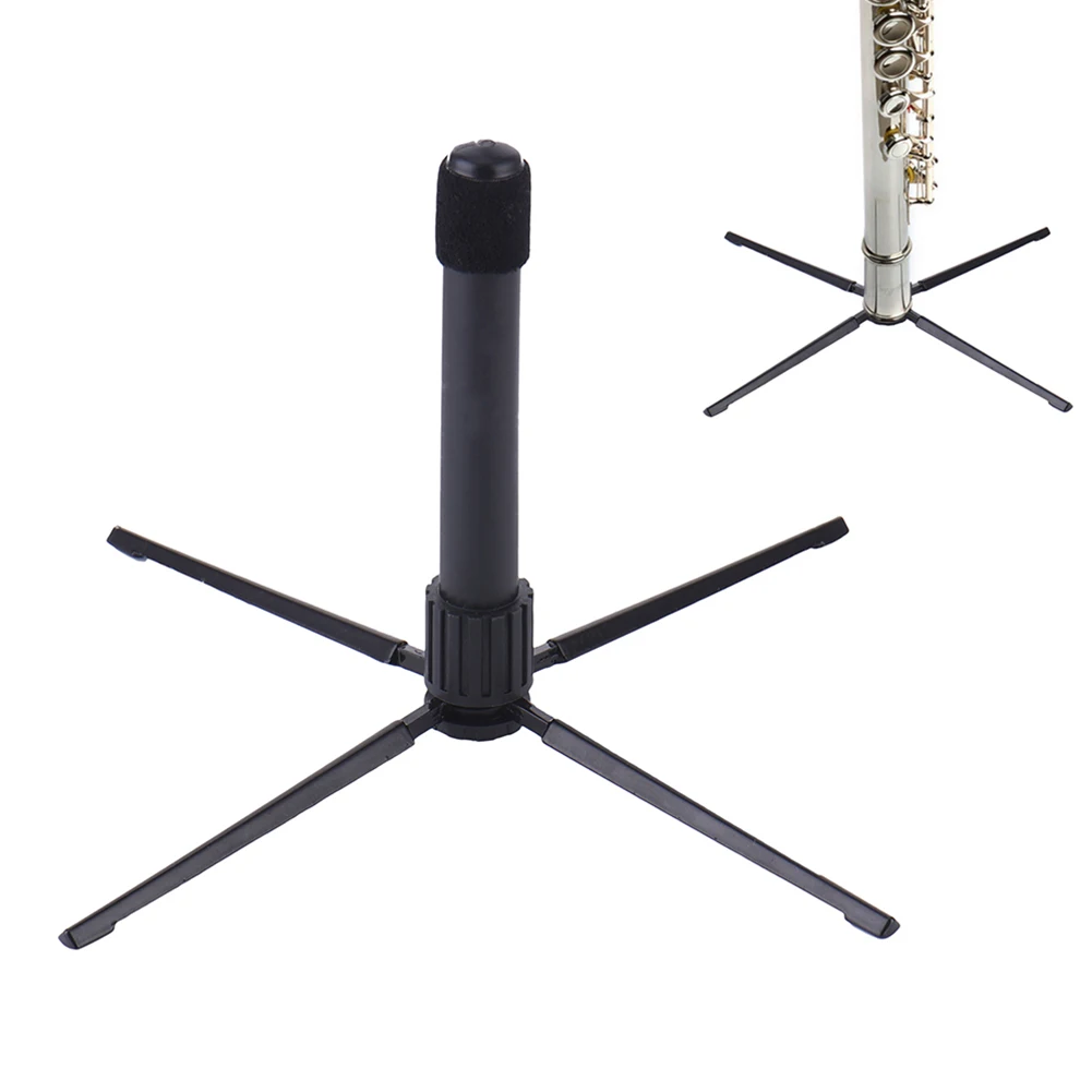 

Flute Quadripod Clarinet Stand Rest Holder Metal Leg Base Foldable Mount for Flute Clarinet