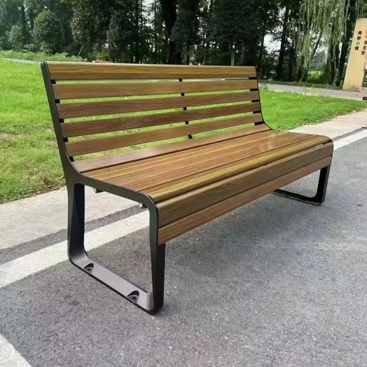 &Modern Design Commercial Outdoor Park Bench Metal Street Rest Leisure Seat for Garden Landscape & Patio Entry
