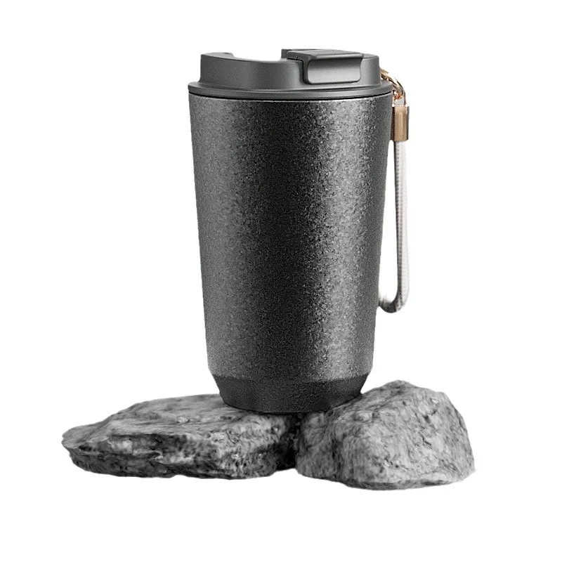 New High-value Coffee Cup Titanium Cup with Lifting Rope Outdoor Portable Titanium Light Luxury Fresh High-end Titanium-covered