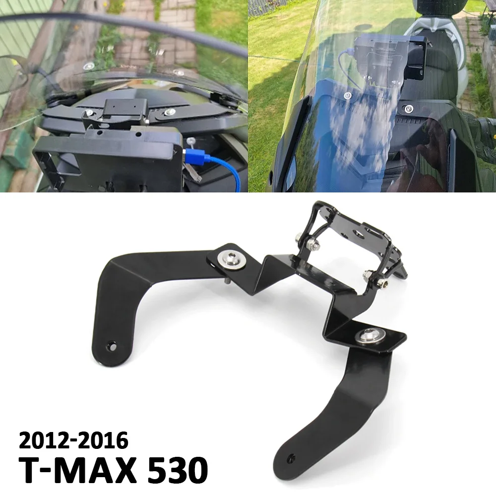 

Motorcycle Mobile Phone Holder Stand GPS Navigation Plate Bracket For Yamaha T-MAX TMAX 530 TMAX530 2012-2016 Accessories