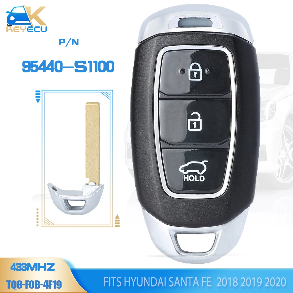 

Брелок дистанционного управления KEYECU P/N: 95440-S1100, 433 МГц ID47 для Hyundai Santa Fe 2018 2019 2020