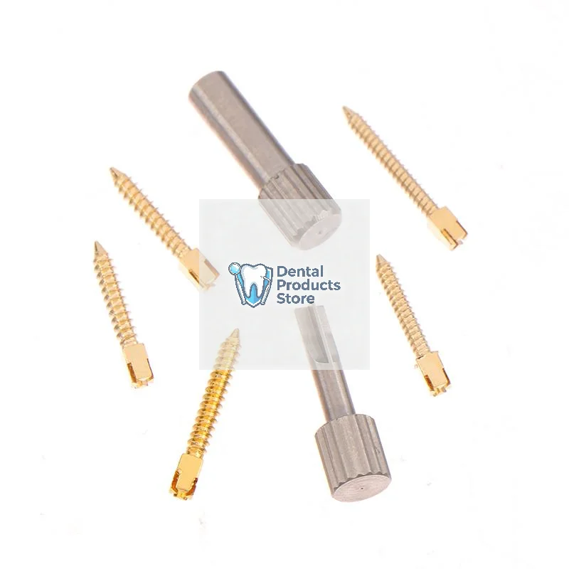

120 Pcs/Box Dental Endodontic Conical Screw Post Endo Root Canal Pins Pure Titanium Gold Plated Stainless Steel Material