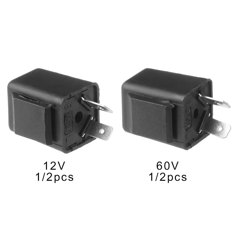 1/2pcs Electric Tricycle Relay Turn Signal DC12V 60V 2Pins Buzzer Beep Flasher Relay Blinker Indicator LED Flashers Electric