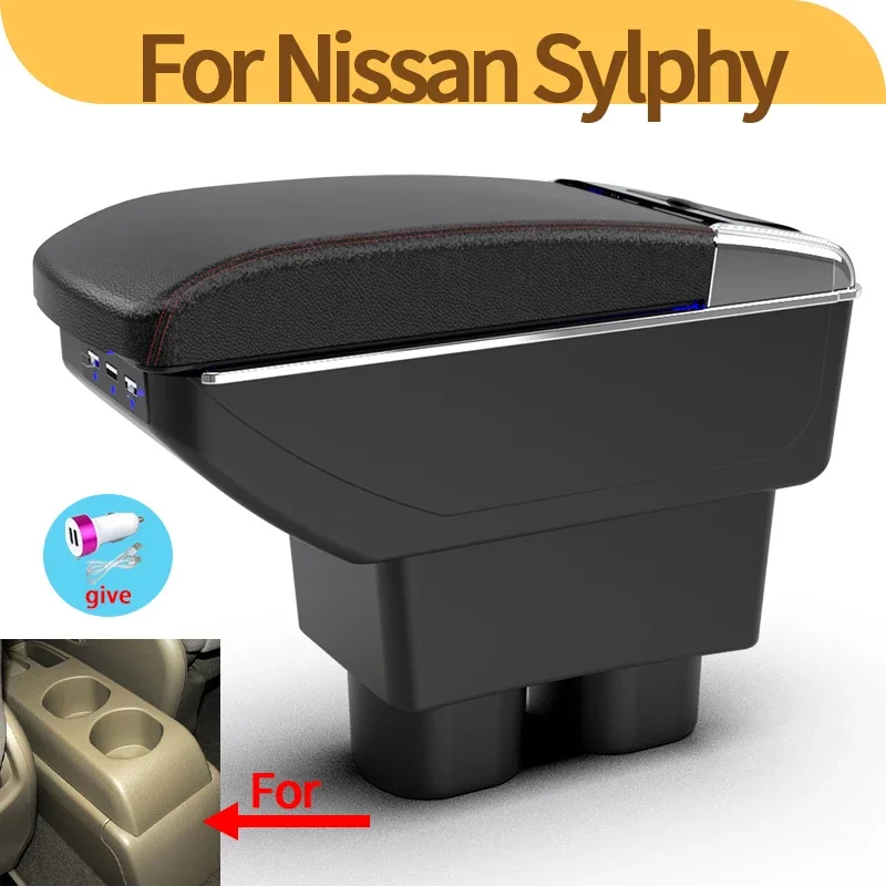 For Nissan Tiida C11 Latio Sylphy Versa car armrest interior center console modification  storage box USB car accessories