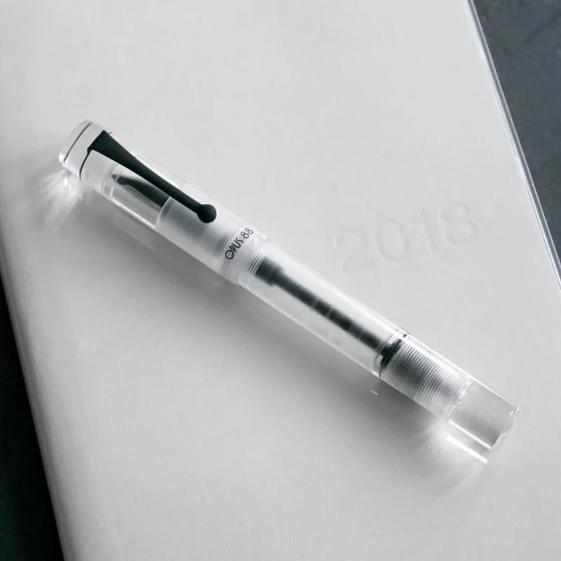 

OPUS 88 KOLORO Transparent Resin Fountain Pen German WIN F/M/B Nib Ink Pen Drop-in Clear Luxury Calligraphy Pen Stationery Gift