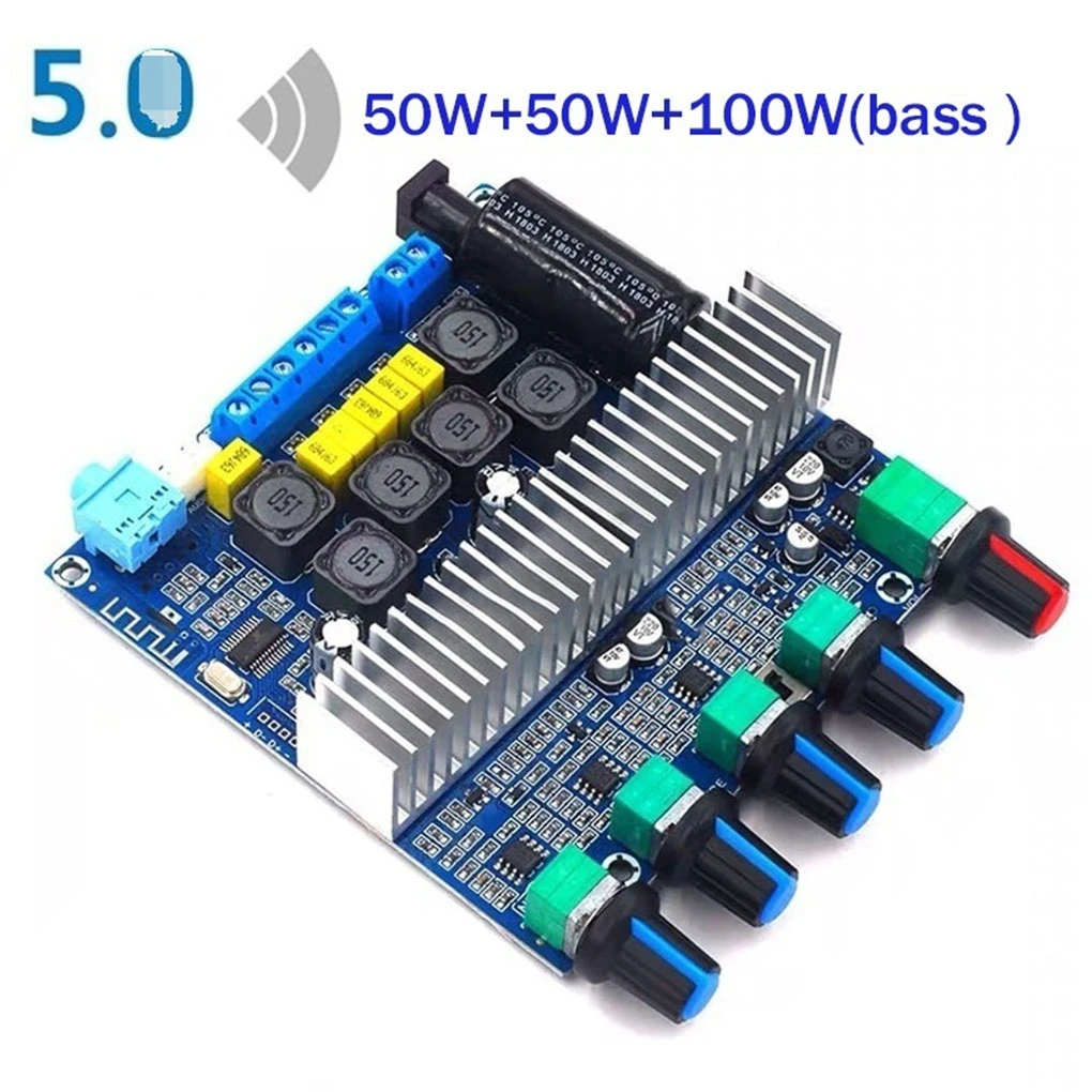 5.0 TPA3116D2 2.1 Channel High Power Audio Stereo Amplifier Board Subwoofer 250W +100W DC12V-24V AMP