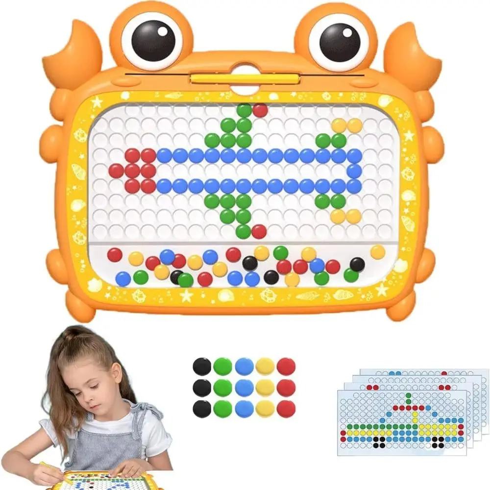 Plastic Magnetic Crab Drawing Board with Magnetic Pen Drawing Graffiti Board Multicolor Educational Magnetic Sketchpad