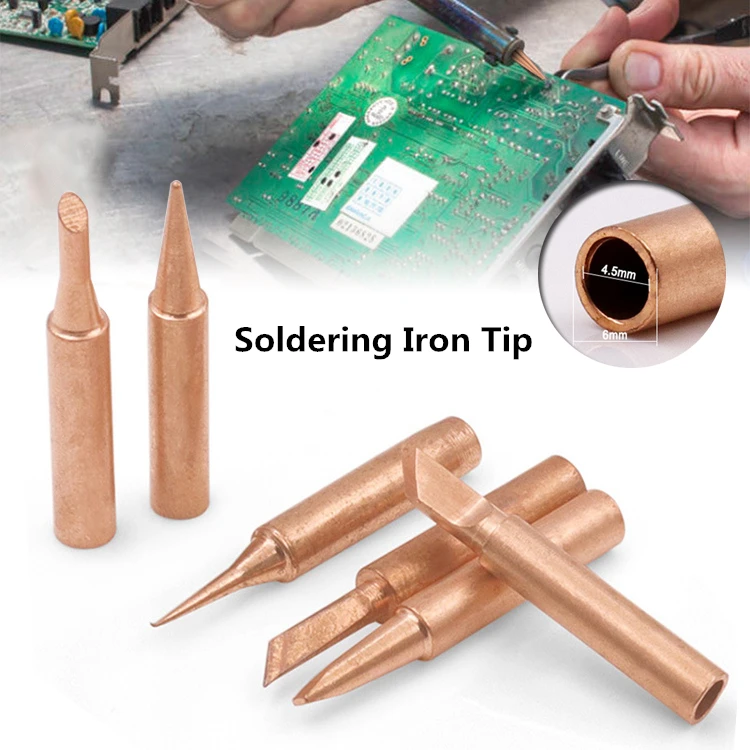 Soldering Iron Pure Copper 900M Inside Hot Bare Copper Electric Soldering Iron Tip Opper Electric Solder Soldering Iron Head Set