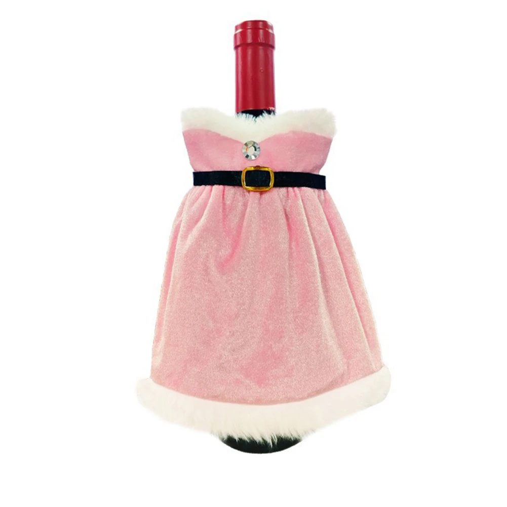 Festive Bottle Protector Christmas Wine Bottle Cover Christmas Celebration Christmas Themed Bottle Dress Home Party Accessory