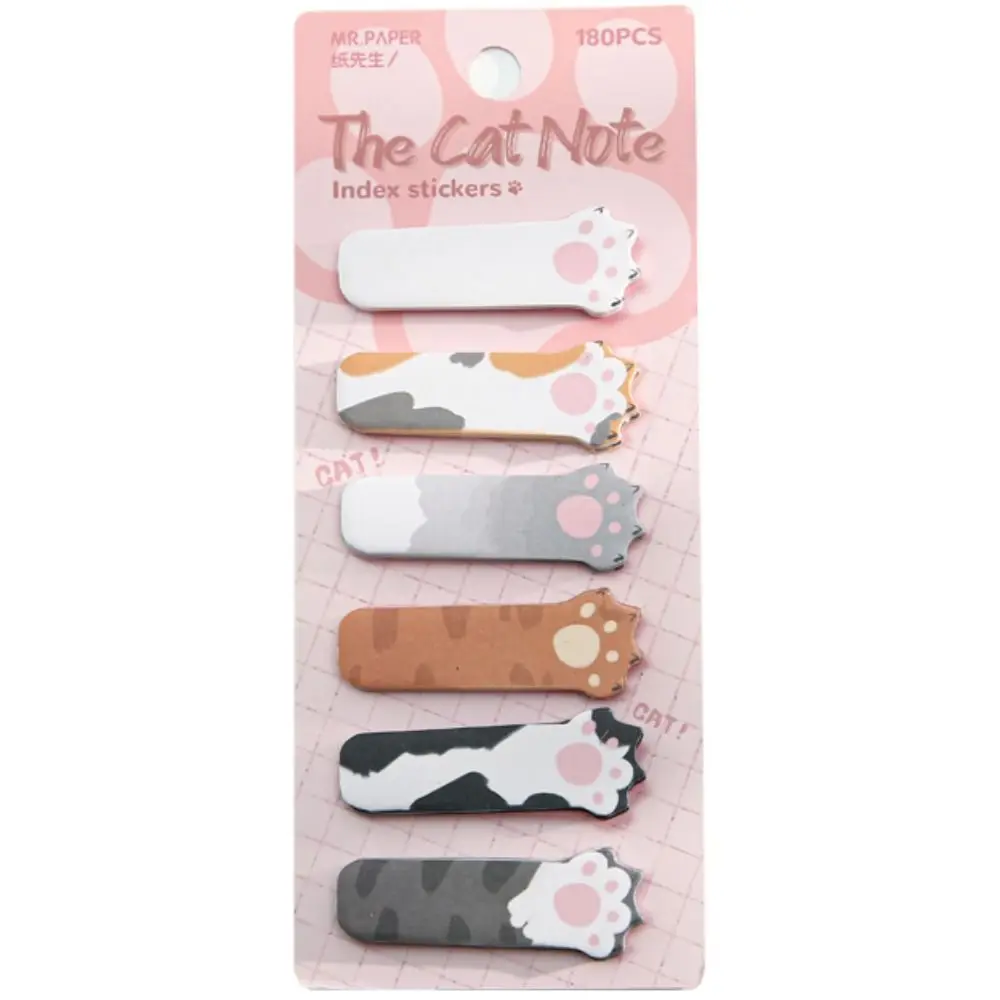 Bookmarks Memo Pad Cat Index Sticker Meow Creative Kitty Index Dividers Posted Cartoon Cat Paw Sticky Note Office