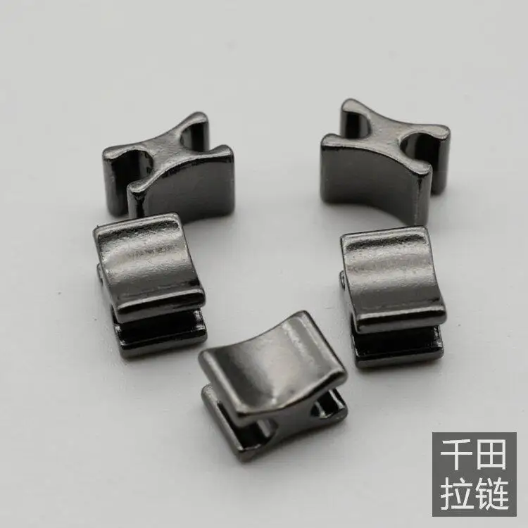 100er-Set Nr. 5 Qiantian Anti-Leder Säurebeständiger Umweltfreundlicher Kupfer-Metall-Reißverschluss mit Unterer Klammer für Handgefertigtes Leder-Gepäck – Detail 6